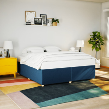 vidaXL kék szövet ágykeret matrac nélkül 200 x 200 cm ágy és ágykellék