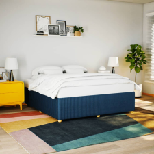 vidaXL kék szövet ágykeret matrac nélkül 200 x 200 cm ágy és ágykellék