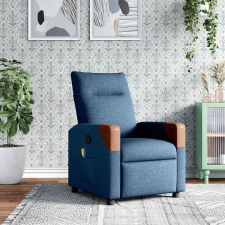 vidaXL kék szövet dönthető masszázsfotel masszázsfotel