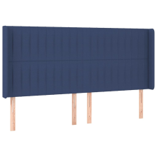 vidaXL kék szövet fejtámla szárnyakkal 163x16x118/128 cm (3119830) ágy és ágykellék