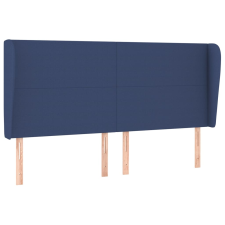 vidaXL kék szövet fejtámla szárnyakkal 203x23x118/128 cm (3117704) ágy és ágykellék