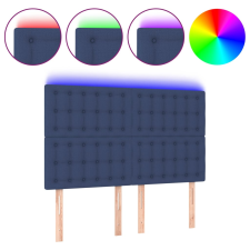 vidaXL kék szövet LED-es fejtámla 144x5x118/128 cm (3122862) ágy és ágykellék