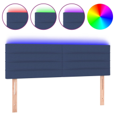 vidaXL kék szövet LED-es fejtámla 144x5x78/88 cm (3121756) ágy és ágykellék