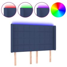vidaXL kék szövet LED-es fejtámla 147x16x118/128 cm (3124052) ágy és ágykellék