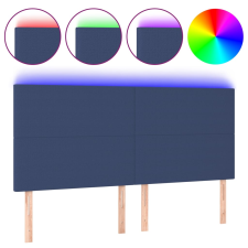 vidaXL kék szövet LED-es fejtámla 160x5x118/128 cm (3122156) ágy és ágykellék