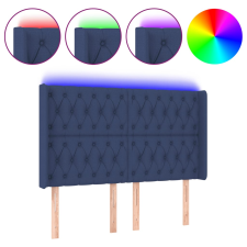 vidaXL kék szövet LED-es fejtámla 163x16x118/128 cm (3124396) ágy és ágykellék