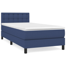 vidaXL kék szövet rugós ágy matraccal 100 x 200 cm (3140359) ágy és ágykellék