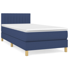 vidaXL kék szövet rugós ágy matraccal 100 x 200 cm (3140759) ágy és ágykellék