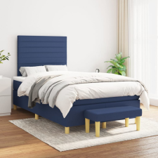 vidaXL Kék szövet rugós ágy matraccal 120 x 200 cm ágy és ágykellék