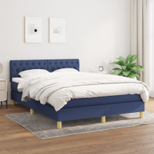 vidaXL kék szövet rugós ágy matraccal 140 x 190 cm ágy és ágykellék