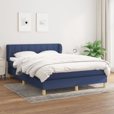 vidaXL kék szövet rugós ágy matraccal 140 x 200 cm ágy és ágykellék