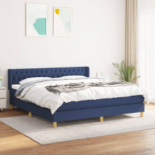 vidaXL Kék szövet rugós ágy matraccal 180 x 200 cm ágy és ágykellék