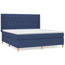 vidaXL kék szövet rugós ágy matraccal 180 x 200 cm (3132255) ágy és ágykellék