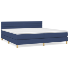 vidaXL kék szövet rugós ágy matraccal 200 x 200 cm (3140727) ágy és ágykellék
