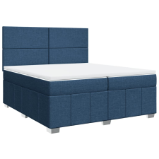 vidaXL kék szövet rugós ágy matraccal 200 x 200 cm (3291774) ágy és ágykellék
