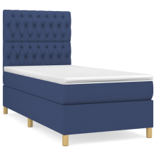 vidaXL kék szövet rugós ágy matraccal 90 x 190 cm (3142543) ágy és ágykellék
