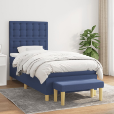 vidaXL kék szövet rugós ágy matraccal 90 x 200 cm ágy és ágykellék