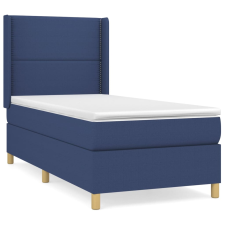 vidaXL kék szövet rugós ágy matraccal 90 x 200 cm (3131887) ágy és ágykellék