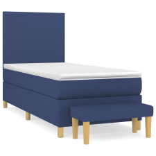 vidaXL kék szövet rugós ágy matraccal 90 x 200 cm (3136971) ágy és ágykellék