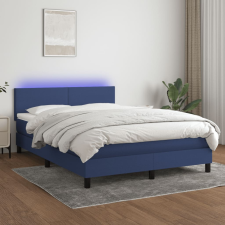 vidaXL kék szövet rugós és LED-es ágy matraccal 140x190 cm ágy és ágykellék