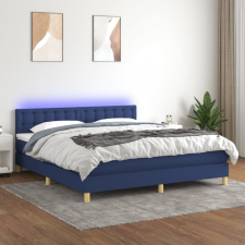 vidaXL Kék szövet rugós és LED-es ágy matraccal 180 x 200 cm ágy és ágykellék