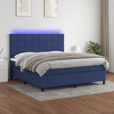 vidaXL kék szövet rugós és LED-es ágy matraccal 180 x 200 cm ágy és ágykellék
