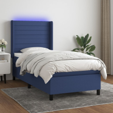vidaXL kék szövet rugós és LED-es ágy matraccal 80 x 200 cm ágy és ágykellék