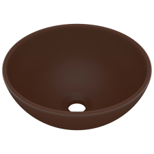 vidaXL kerek matt sötétbarna kerámia luxus mosdókagyló 32,5 x 14 cm (146973) szaniter