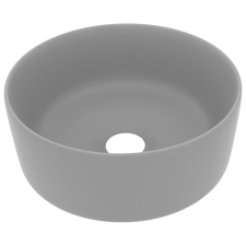 vidaXL kerek matt világosszürke kerámia luxus mosdókagyló 40 x 15 cm (147015) szaniter