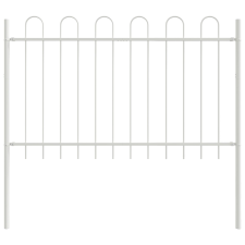 vidaXL Kerítés Íves Felsővel - Fehér - 1,7x1,2 m - Acél (42003886) építőanyag