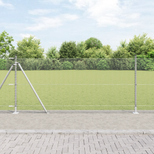 vidaXL Kerítés oszlopokkal Ezüst 1 x 50 m PVC-bevonatos acél építőanyag