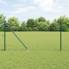 vidaXL Kerítés oszlopokkal Zöld 1 x 10 m PVC-bevonatos acél építőanyag
