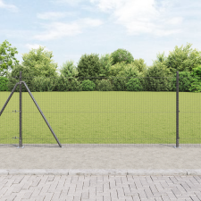 vidaXL Kerítésoszlop Készlet 2 db Szürke Fém 10 x 1 m Tartós építőanyag