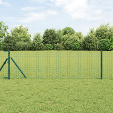 vidaXL Kerítésoszlopok 52 db Zöld Ø32 mm 120 cm Horganyzott Acél kerti bútor