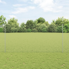 vidaXL Kerítésoszlopok 88 db U-csatorna Ezüst 200 cm Acél kerti bútor