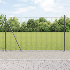 vidaXL Kerítésoszlopok Talapzattal 52 db Ø32mm 83,5cm Horganyzott Acél kerti bútor