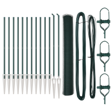 vidaXL Kerítésszett 2 darabos Sötétzöld Fém 25 méter x 1 méteres háló (3353095) építőanyag