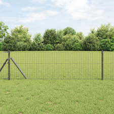 vidaXL Kerítoszlopok 12 pcs Szürke 50 cm Porszórt Acél kerti bútor