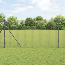 vidaXL Kerítoszlopok 2 pcs Szürke 140 cm Porszórt Acél kerti bútor