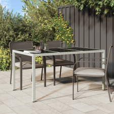 vidaXL Kert Étkezőasztal Fehér 150x90x75 cm Polirattan kerti bútor