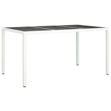 vidaXL Kert Étkezőasztal Fehér 150x90x75 cm Polirattan (362542) kerti bútor