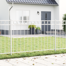 vidaXL Kert Kerítés Fehér 1,7x1 m Acél építőanyag