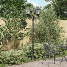 vidaXL Kert Világítóoszlop 2-Lámpás E27 Bronz 220 cm Alumínium kültéri világítás