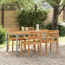 vidaXL Kerti asztal 180x90x75 cm Tömör akácfa és fém kerti bútor