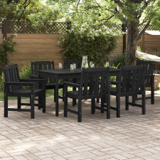 vidaXL Kerti Étkezőszékek 6 db Fekete 65,5x55,5x88 cm HDPE kerti bútor