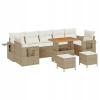 vidaXL Kerti Kanapé Szett 10 pcs bézs és krémszínű 90 x 55 x 71 cm (3363681)