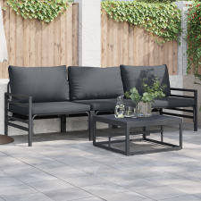 vidaXL Kerti Kanapé Szett 4 pcs Antracitszürke Acél kerti bútor