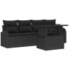 vidaXL Kerti Kanapé Szett 5 pcs Fekete 100 x 55 x 73 cm Poli rattan (3357286)