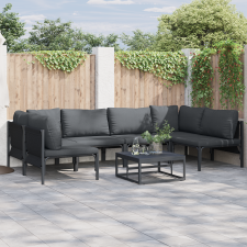 vidaXL Kerti Kanapé Szett 7 pcs Antracitszürke Acél kerti bútor
