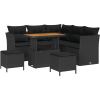 vidaXL Kerti Kanapé Szett 8 pcs Fekete polirattan (3361484)